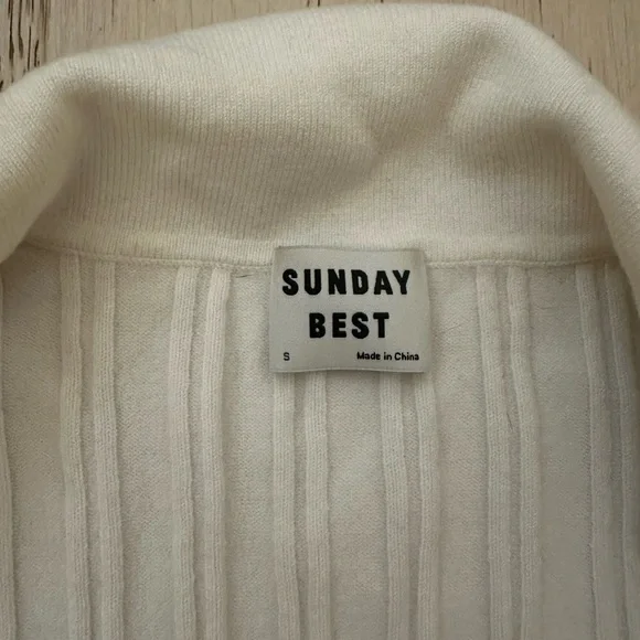 Sunday Best Cream Ribbed Knit - Picture 2 of 2